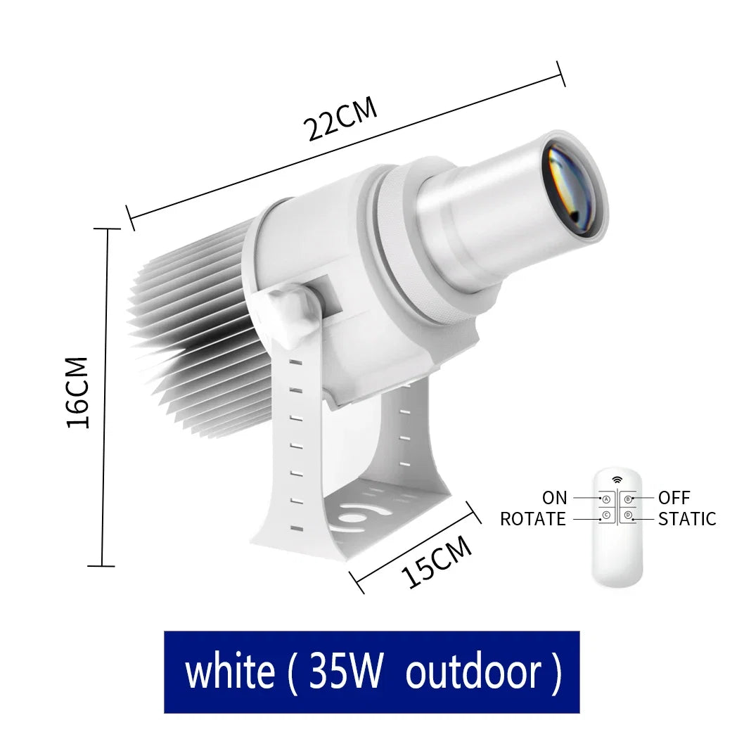 Custom Led HD Gobo Logo Projector Indoor Outdoor Ip67 Waterproof Rotating Advertising Image Projection Light For Floor Wedding