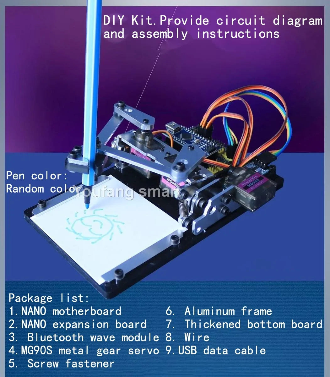 Drawbot Robot MG90S Manipulator Artboard Bots APP Drawing Machine For Arduino Robot DIY Kit For NANO Programmable Robot Starter