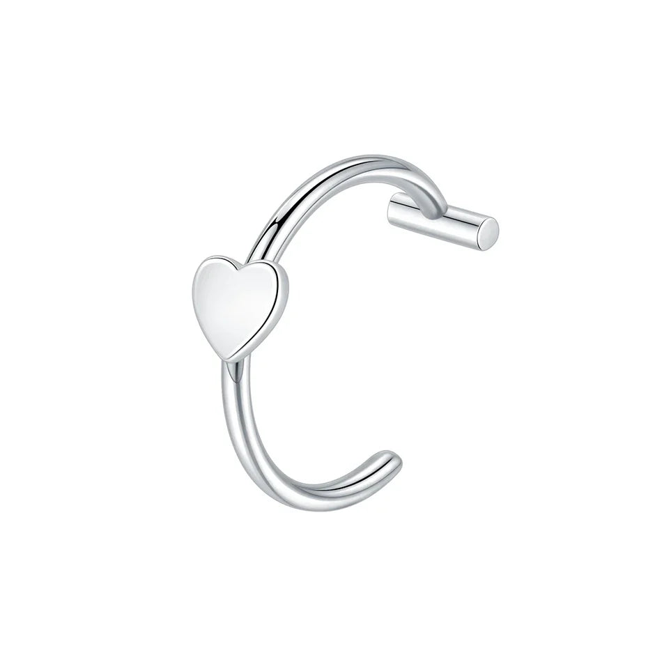 1PC Stainless Steel Fake Nose Ring Hoop Septum Rings Non-Pierced C