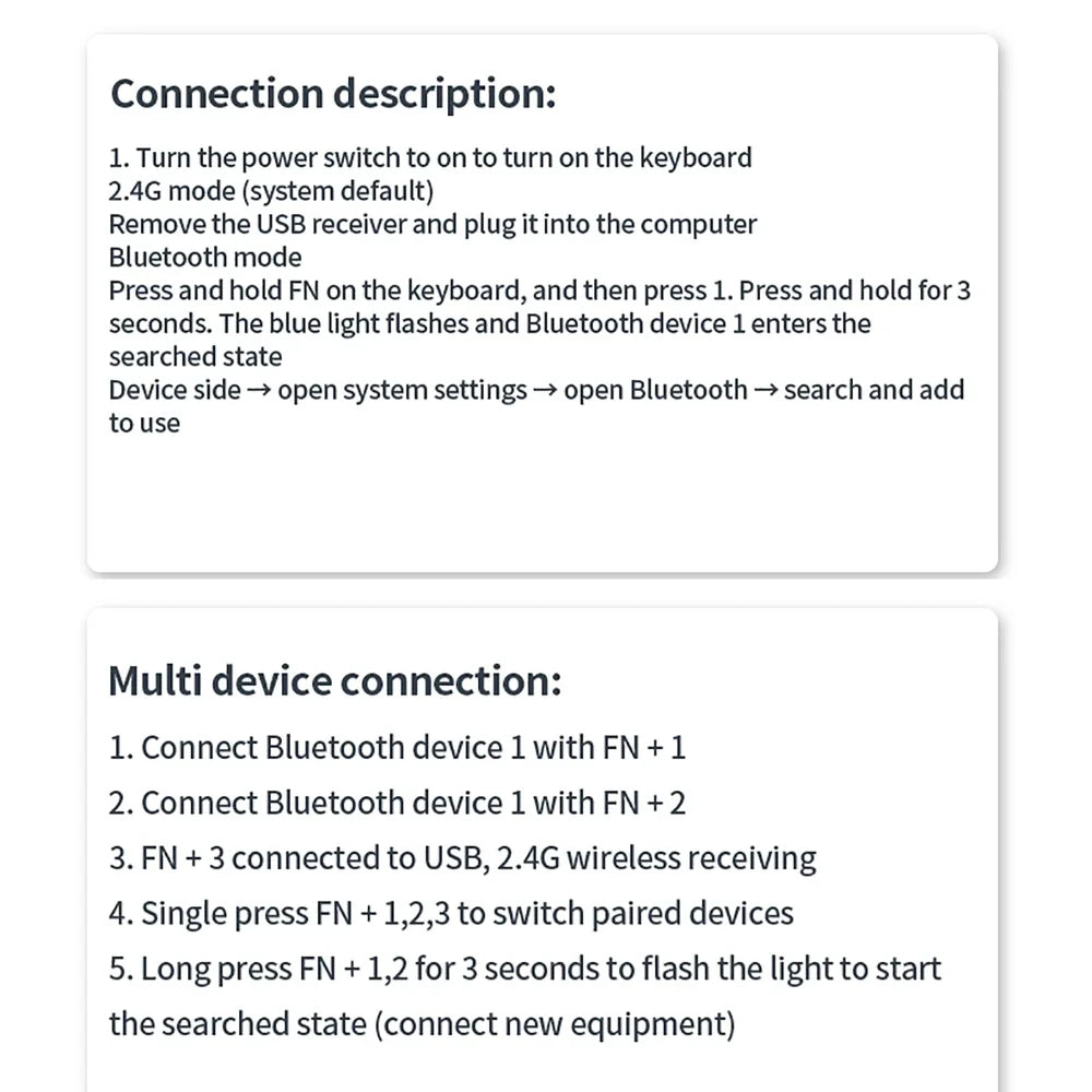 2.4G Wireless & Bluetooth Rechargeable Ultra-Thin Keyboard Mouse Set for Computer, Office, Gaming, iPad - Silent Slim Design