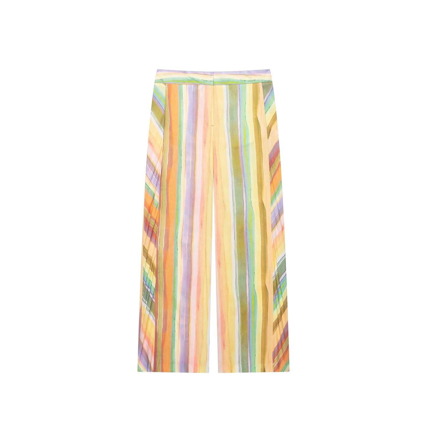 CHARMCHANT Women's Colorful Stripe Two Piece Outfit Halter Backless Tie Top Wide Leg Trousers Holiday Matching Suit Summer 2026