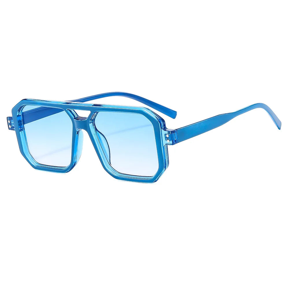 Vintage Double Bridge Square Sunglasses Women Men Luxury Outdoors Shades Sun Glasses Female Pilot Eyewear UV400