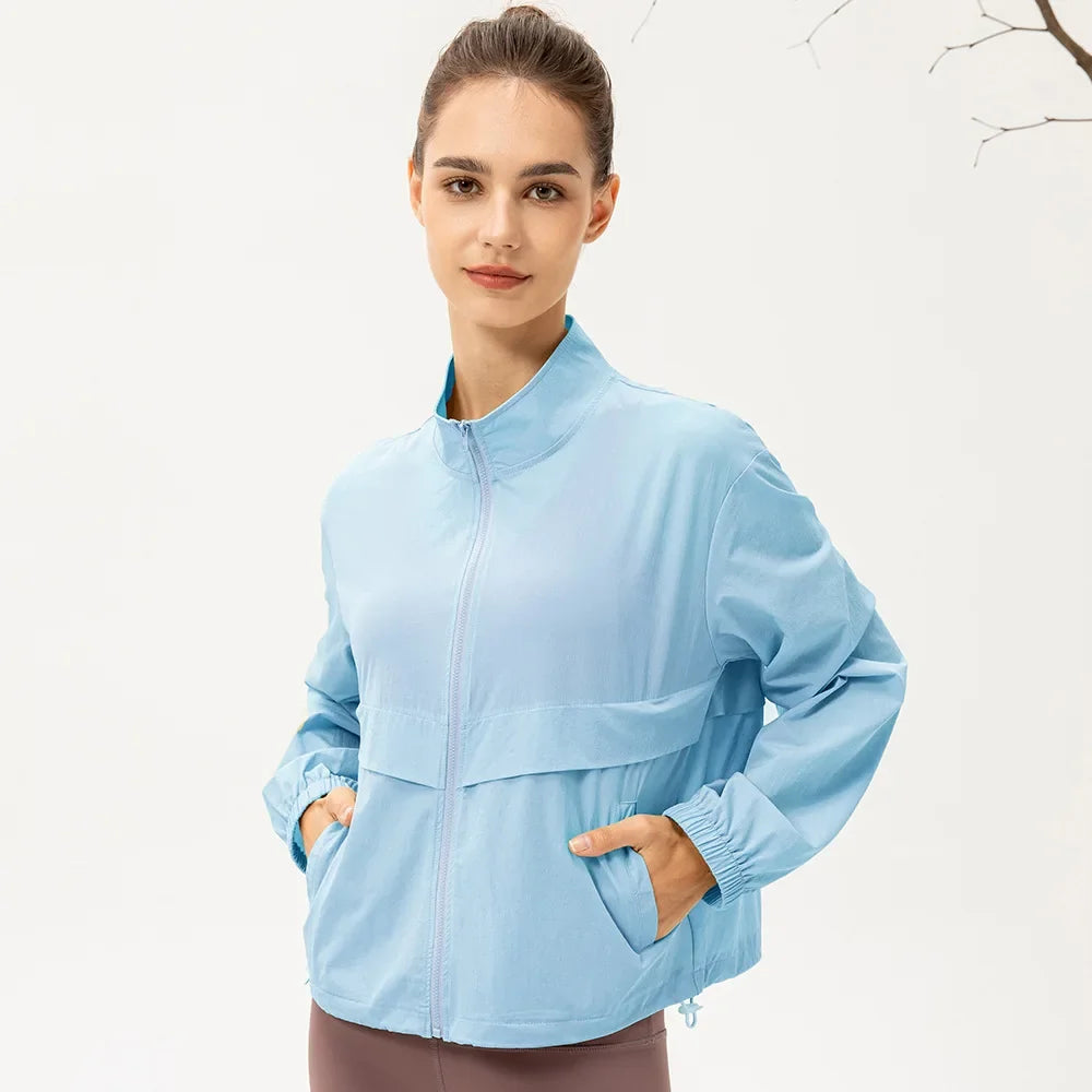 Women's Summer Running Jacket with Drawstring