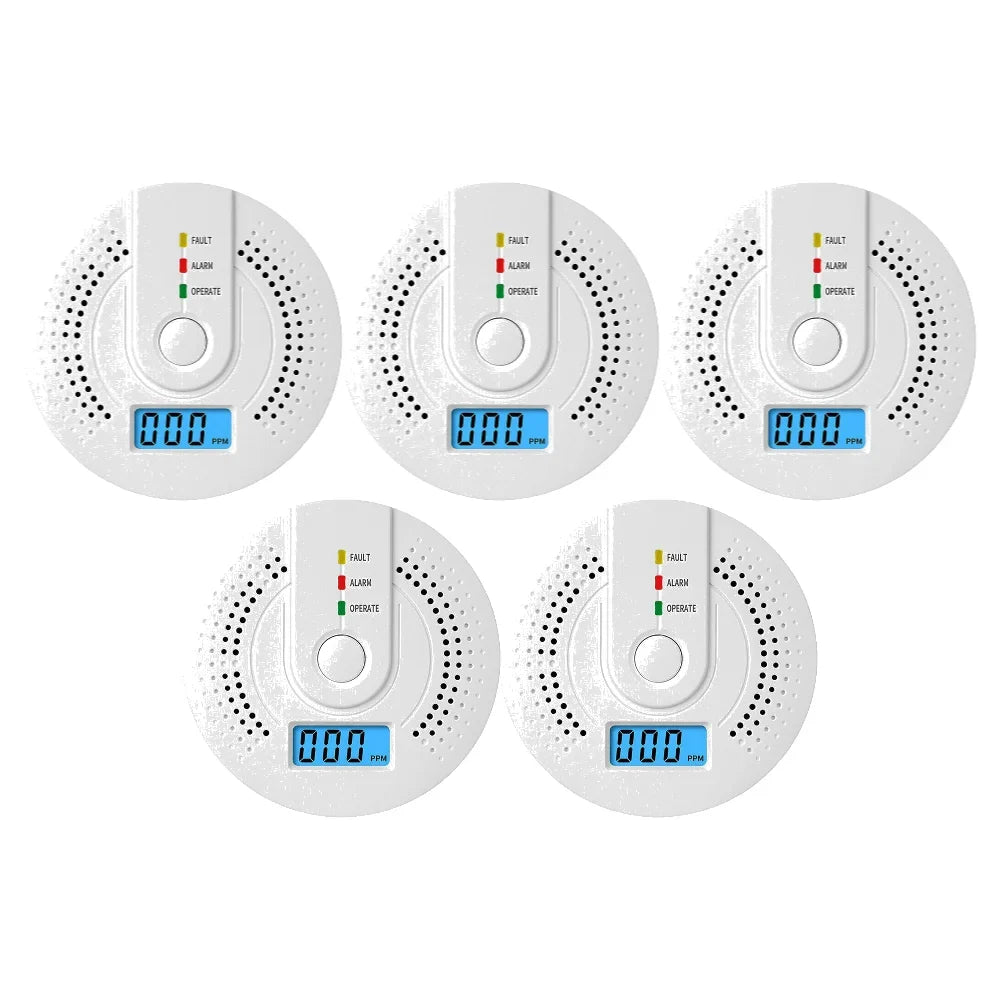 Digital Warning Alarm Sensor Sound Warning Battery Powered Portable CO Detector with LED Indicator CO Sensor for Home Warehouse