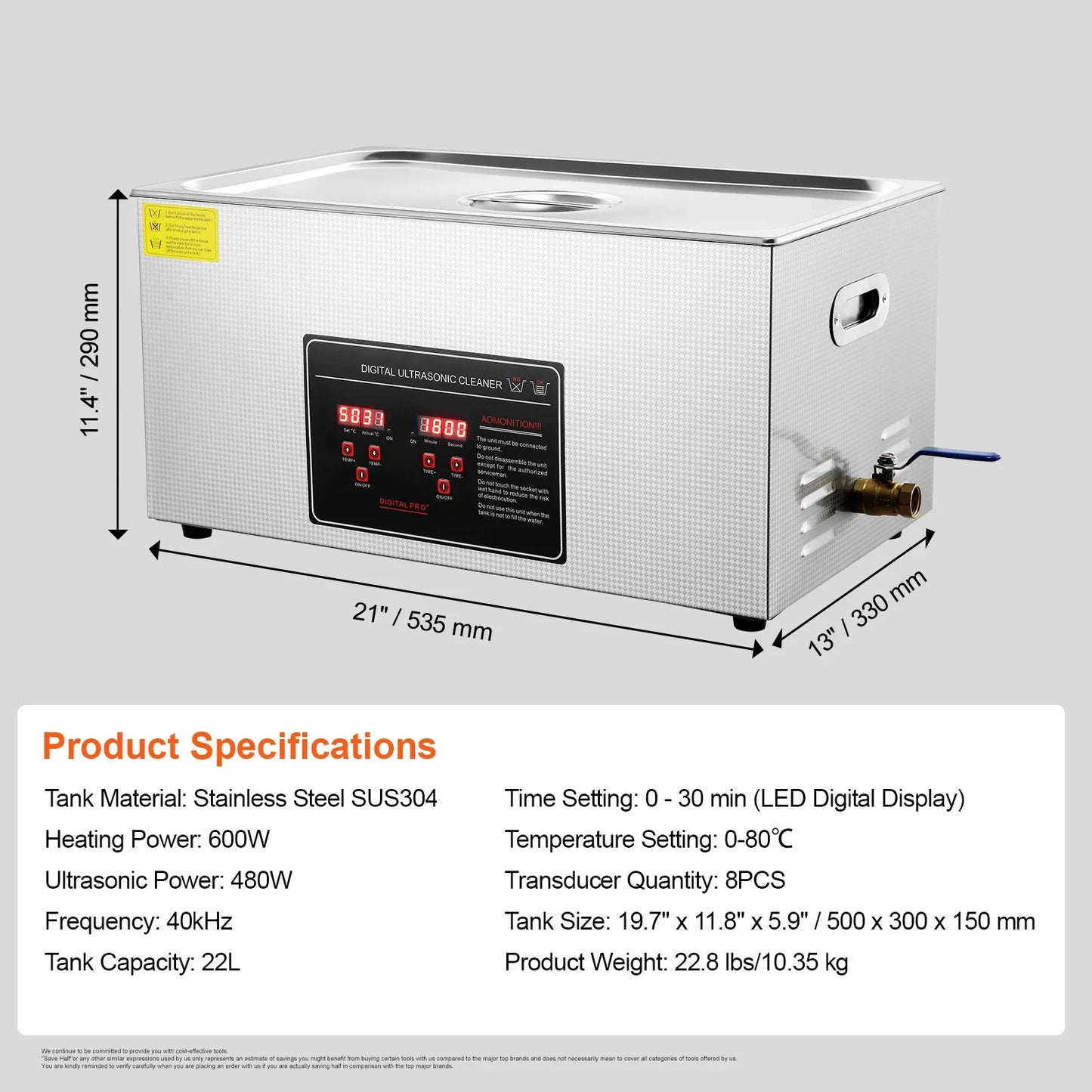 SucceBuy 2L 3L 6L 10L 22L 30L Ultrasonic Cleaner Stainless Steel Portable Cleaning Washing Machine Ultrasound Home Appliance