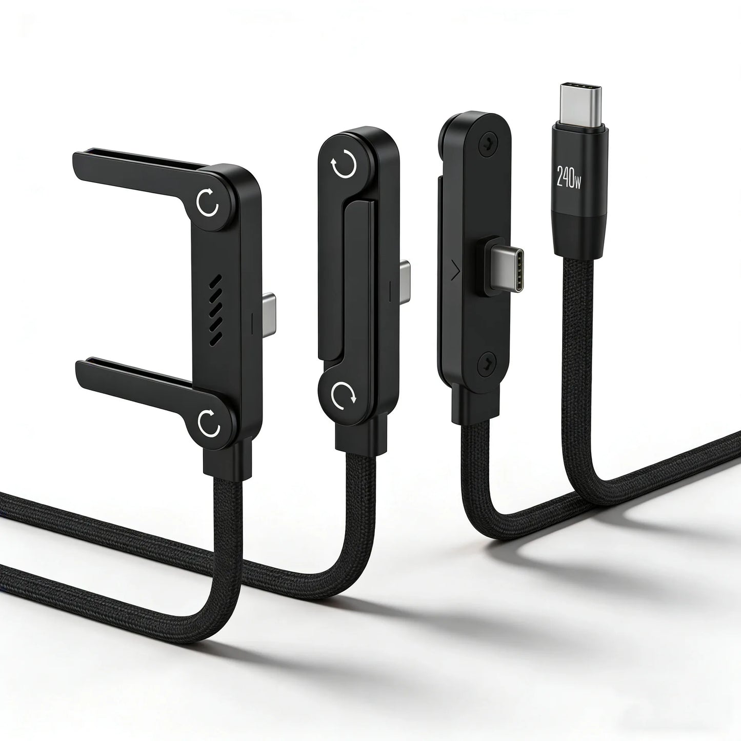 1.5m Foldable Charging Cable With Integrated Stand Fast Charging Cable Phone Tablet 240W Ultra-Fast Data Cable Phone Holder