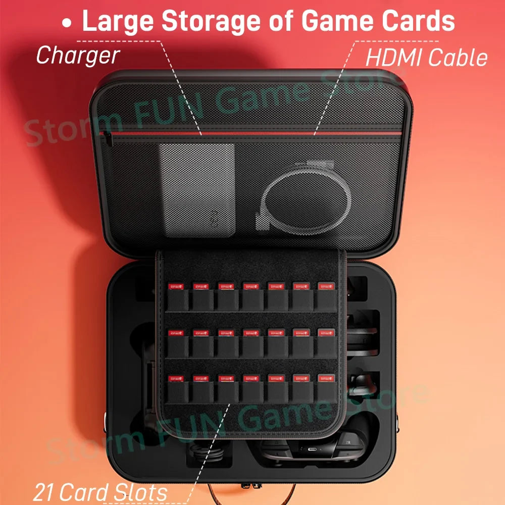 All in One for 2025 Switch 2 Large Storage Case Mario Accessories Hard Carrying Hand Bag for Switch 2 Waterproof EVA Shell Cover