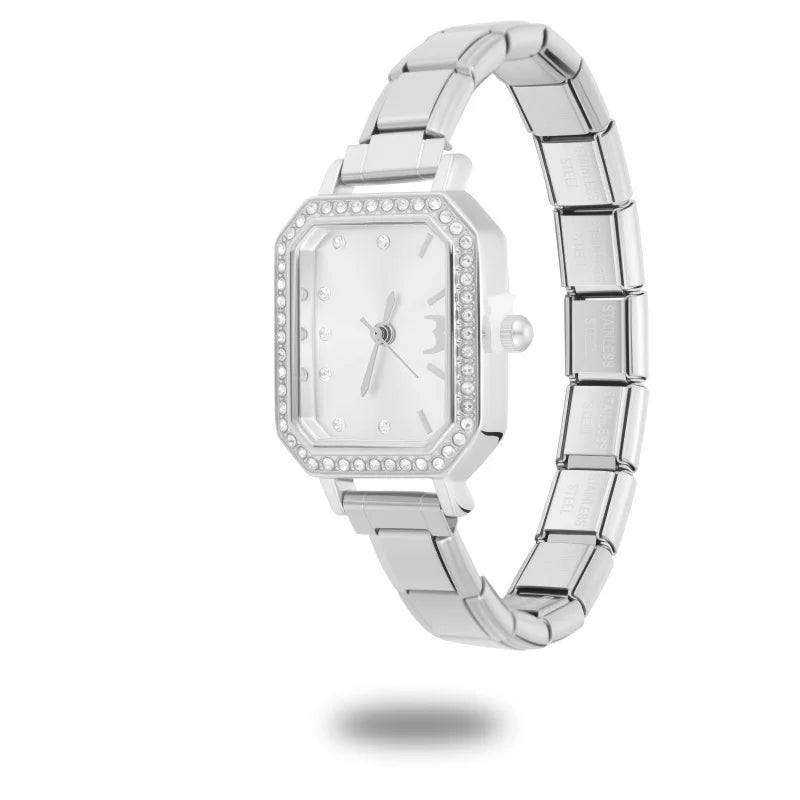 1PC 's Stainless Steel Round Simple Watch Bracelet Bangle for Friend
