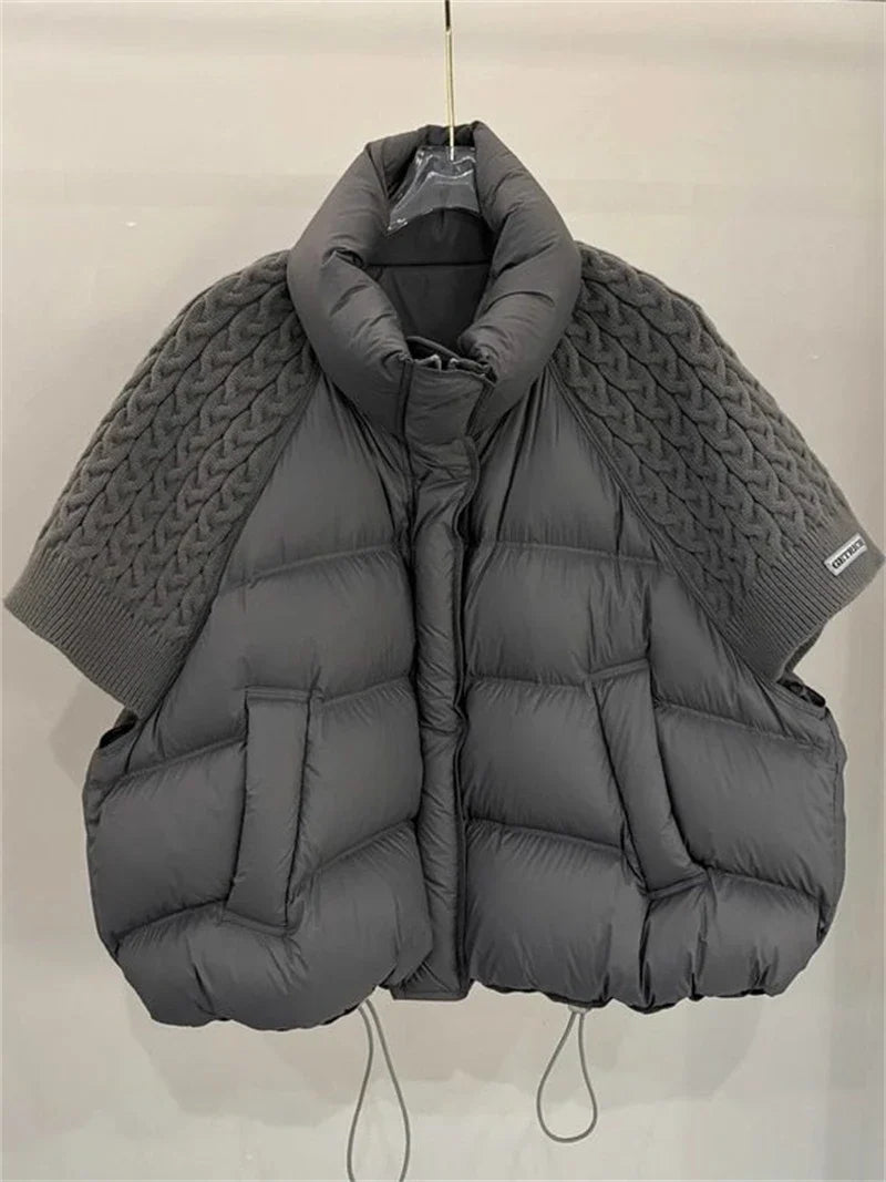 ZAROY Women's Cotton Vest Jacket Autumn Winter Loose Casual Stand Collar Pocket Puffer Waistcoat Coat Trendy Outerwear куртка