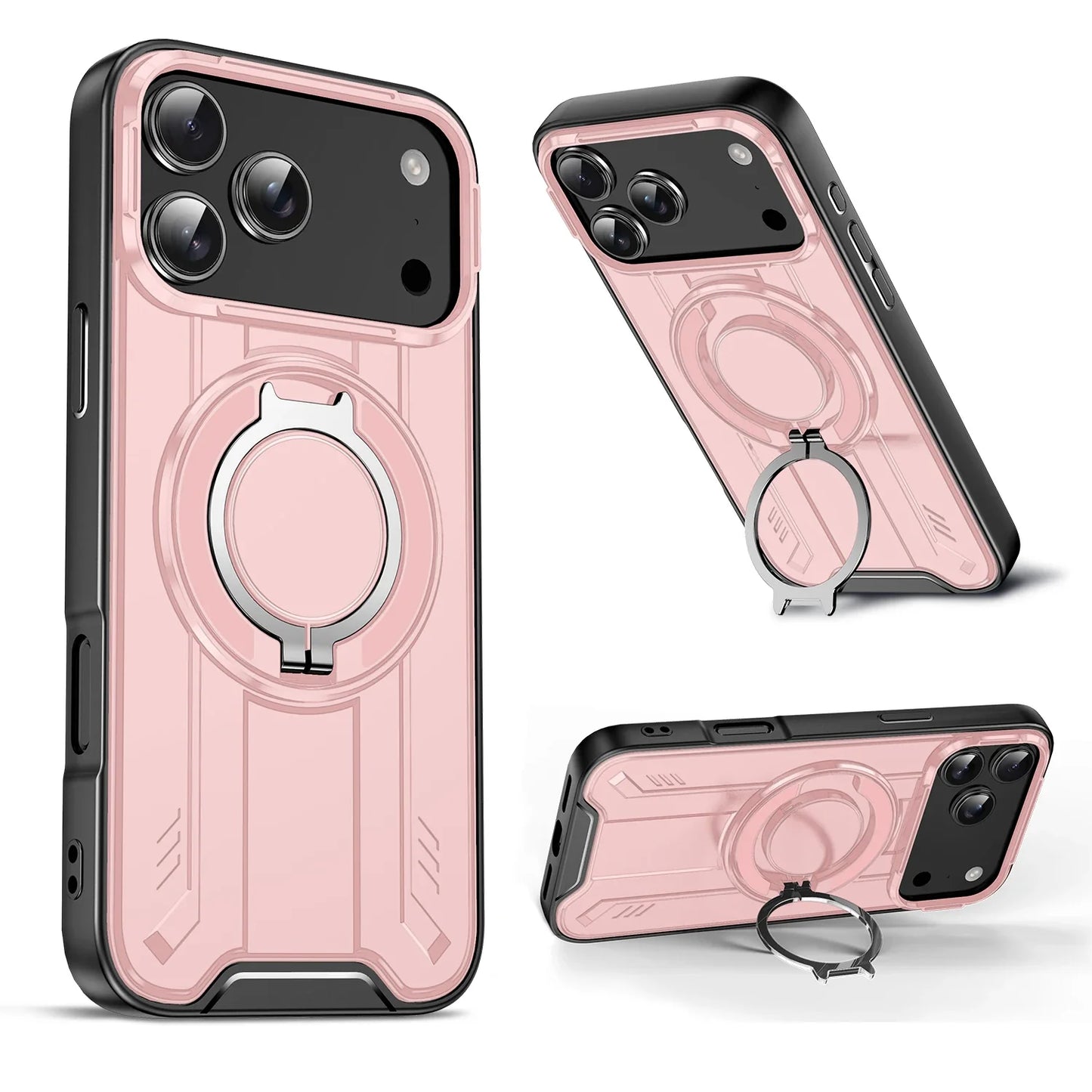360° Rotate Stand Magnetic Phone Case for IPhone 17 Air 16e 16 15 14 13 12 11 Pro Max Plus Magsafe Wireless Charge Armor Cover