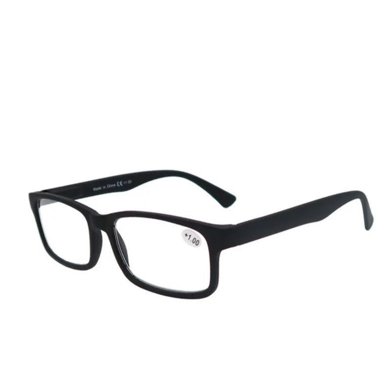MODFANS Men Women Reading Glasses Rectangle Classic Frame Readers Eeyeglasses Flexible Spring Hinge with Diopter +1.0 to +4.0