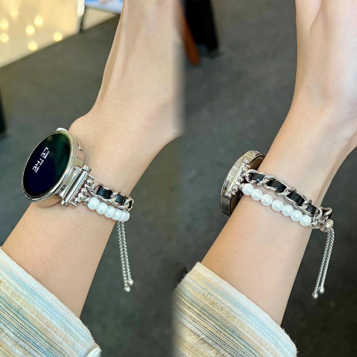TicWatch Pro 3, E3 & GTH Women's Pearl Chain Bracelet