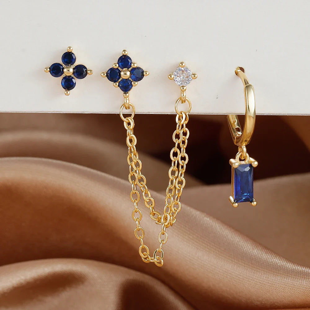 Zodiac Birthstone Earrings Set for Everyday Celestial Style