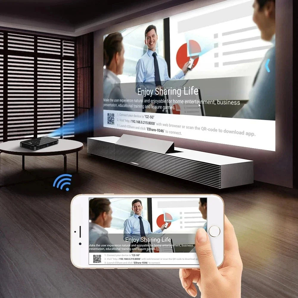 P09 4K Full HD Projector Android 2.4G/5G WiFi BT 4.0 Home Theater S905X,Quad core ARM Cortex-A53 CPU Video Portable Projectors