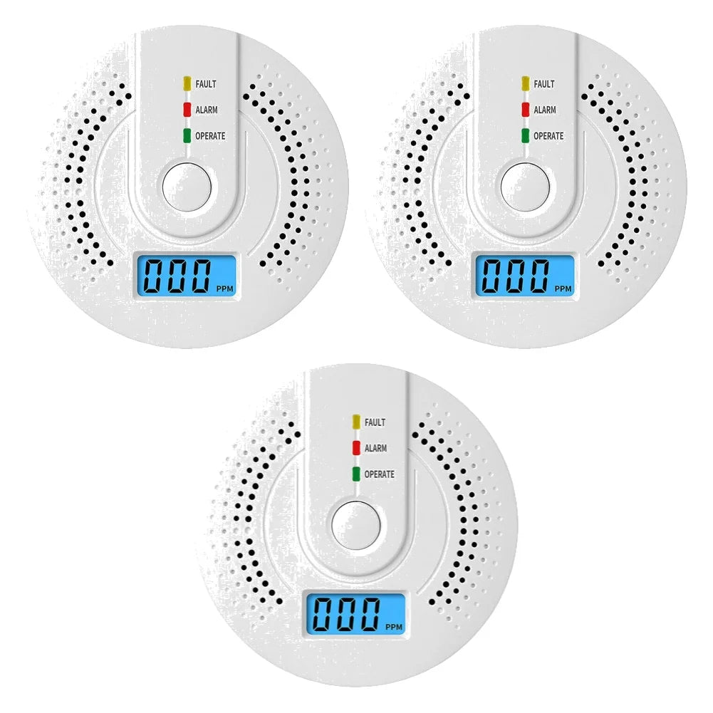 Digital Warning Alarm Sensor Sound Warning Battery Powered Portable CO Detector with LED Indicator CO Sensor for Home Warehouse