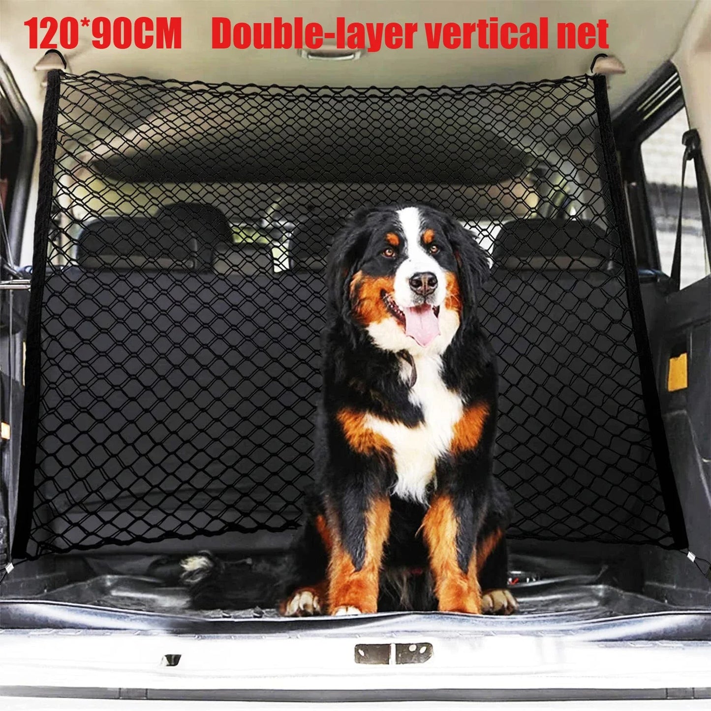 120X90CM Car Trunk Fence Pet Dog Isolation Protective Net Durable Elastic Isolation Double Layer Nets Safety Fence for Any Car