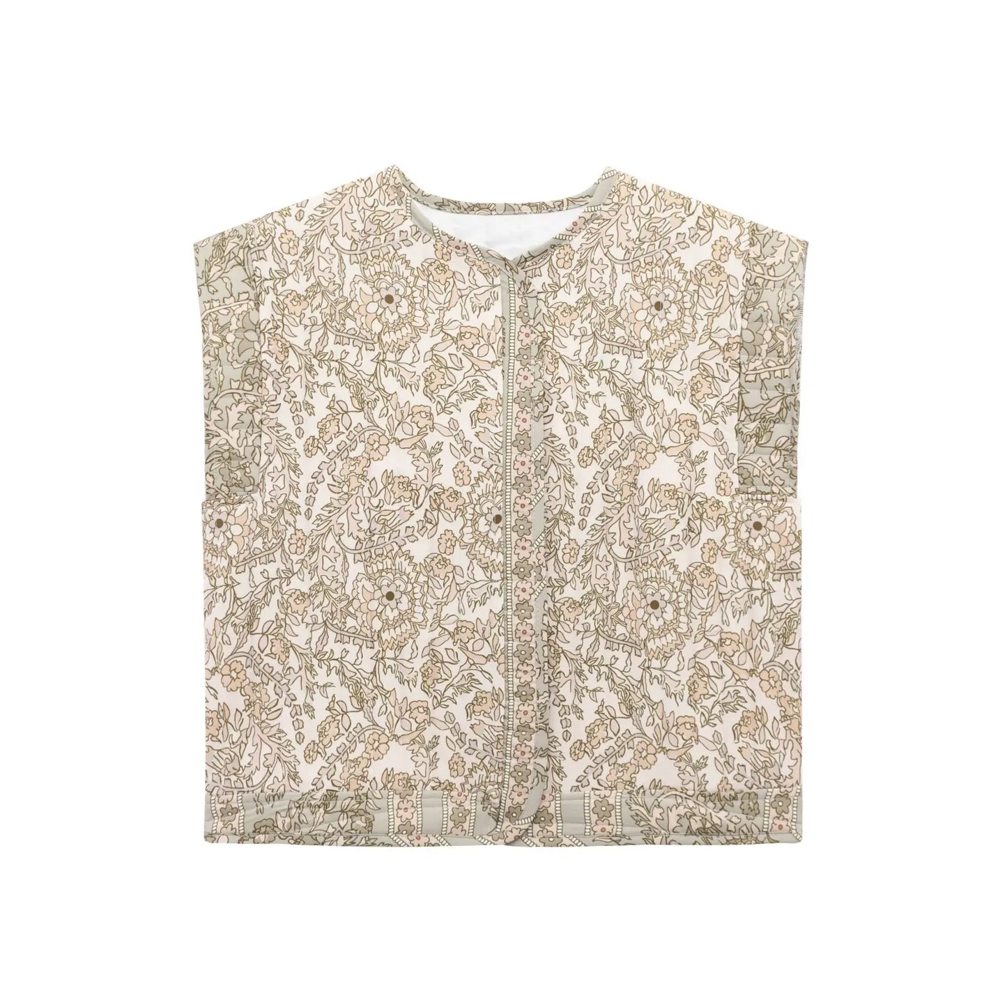 Zevity 2024 Women Vintage O Neck Patchwork Floral Print Quilted Cotton Vest Jacket Female Sleeveless Cotton WaistCoat Tops CT332