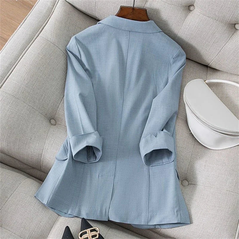 2026 Spring Summer New Temperament Versatile Large Size Women's Small Blazer Coat Loose Elegant FemaleThin  Blazer Jacket 4XL