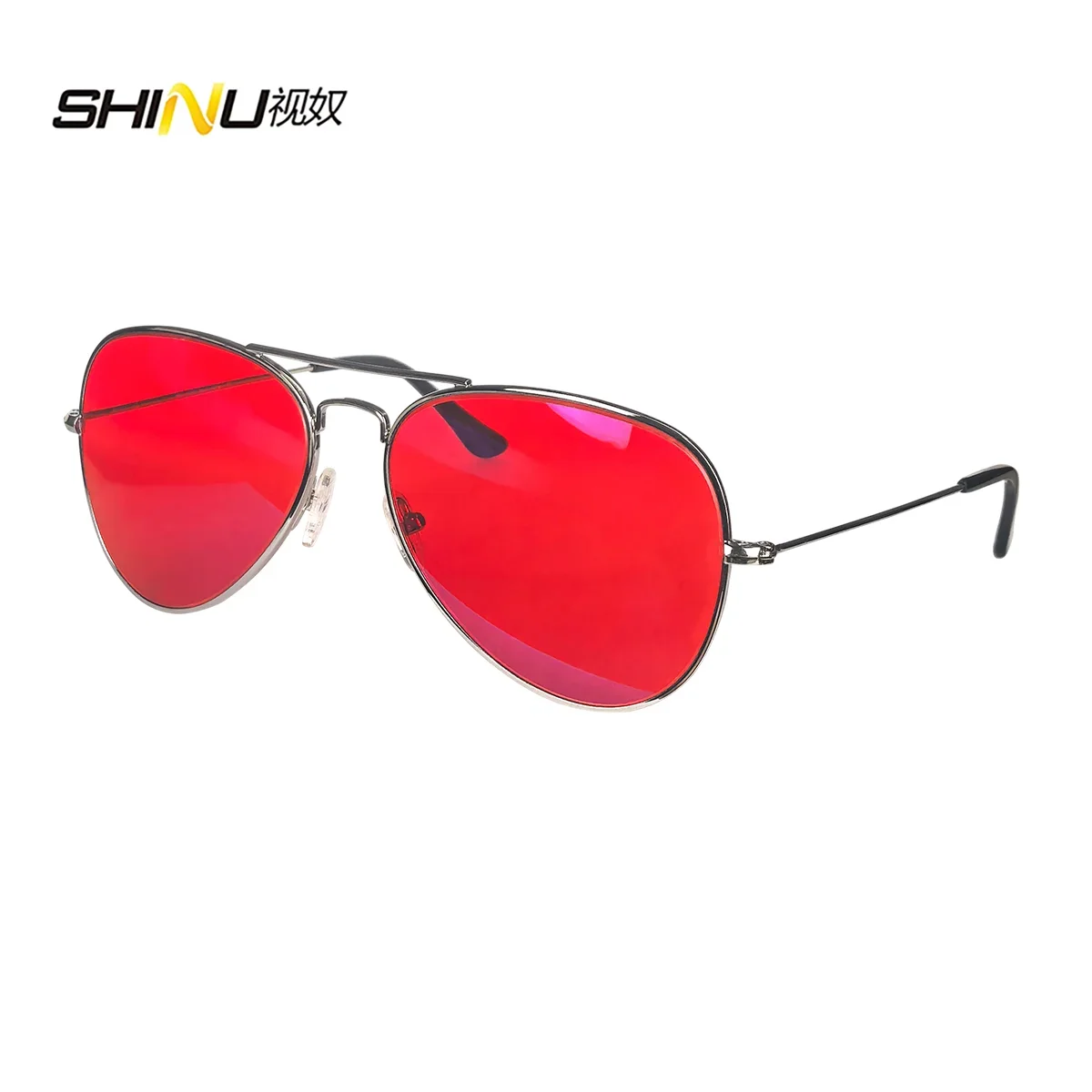 SHINU Anti Blue Light Lenses Glasses Men Orange Lens Glasses Blue Light Filter Better Sleep Rest Glasses Metal Frame Eyewear