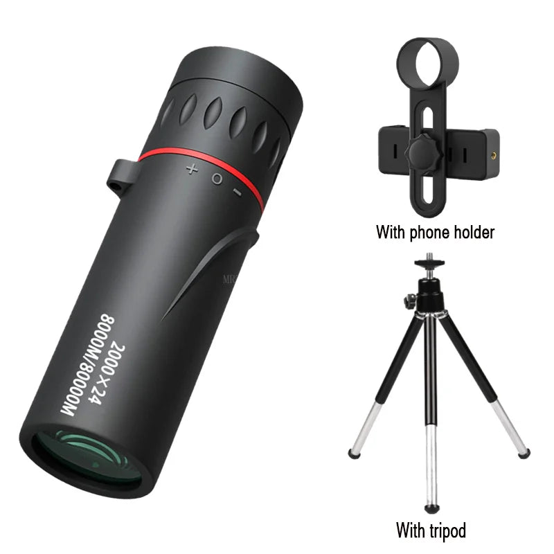 2000x24 Monocular Telescope Mini Portable Binocular Waterproof Outdoor Camping Climbing Birdwatching Telescopes