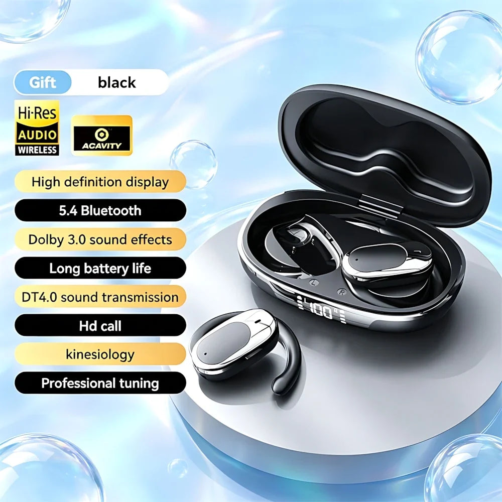 True Wireless Bluetooth Headsets ENC Noise Reduction Hanging Ear Long Battery Life 9D Stereo LED Digital Display Touch Earphones