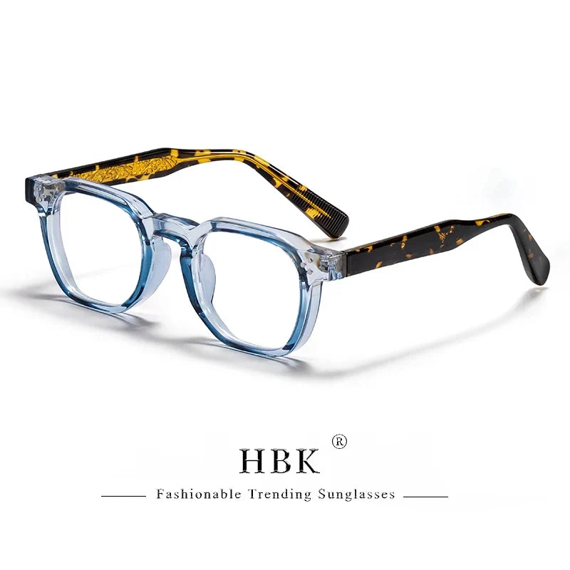 HBK  Square Flat Light Glasses for Men Women Retro TR Frame Eyeglass High-Quality Eyewear Minimalist Match Ideal Gifts