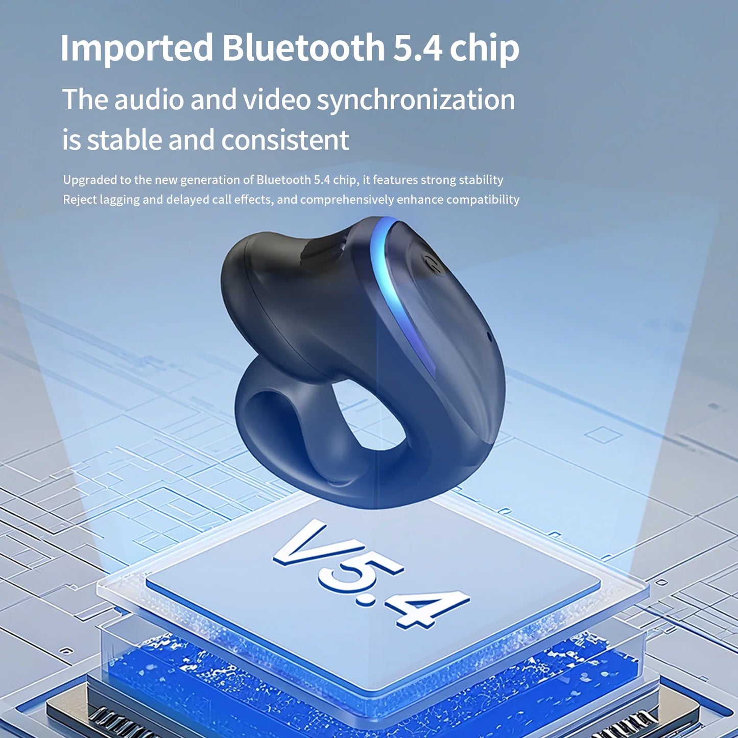 Wireless Bluetooth 5.3 Headphone Bone Conduction Headset Clip Single Ear Earphones Sport Earbuds For iPhone Huawei Realme OPPO