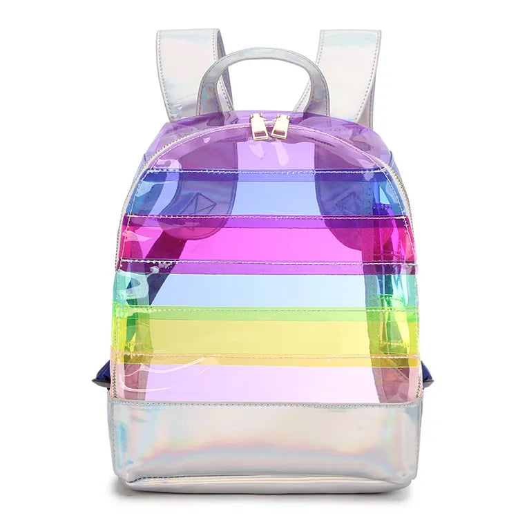 Mochila transparente arcoíris