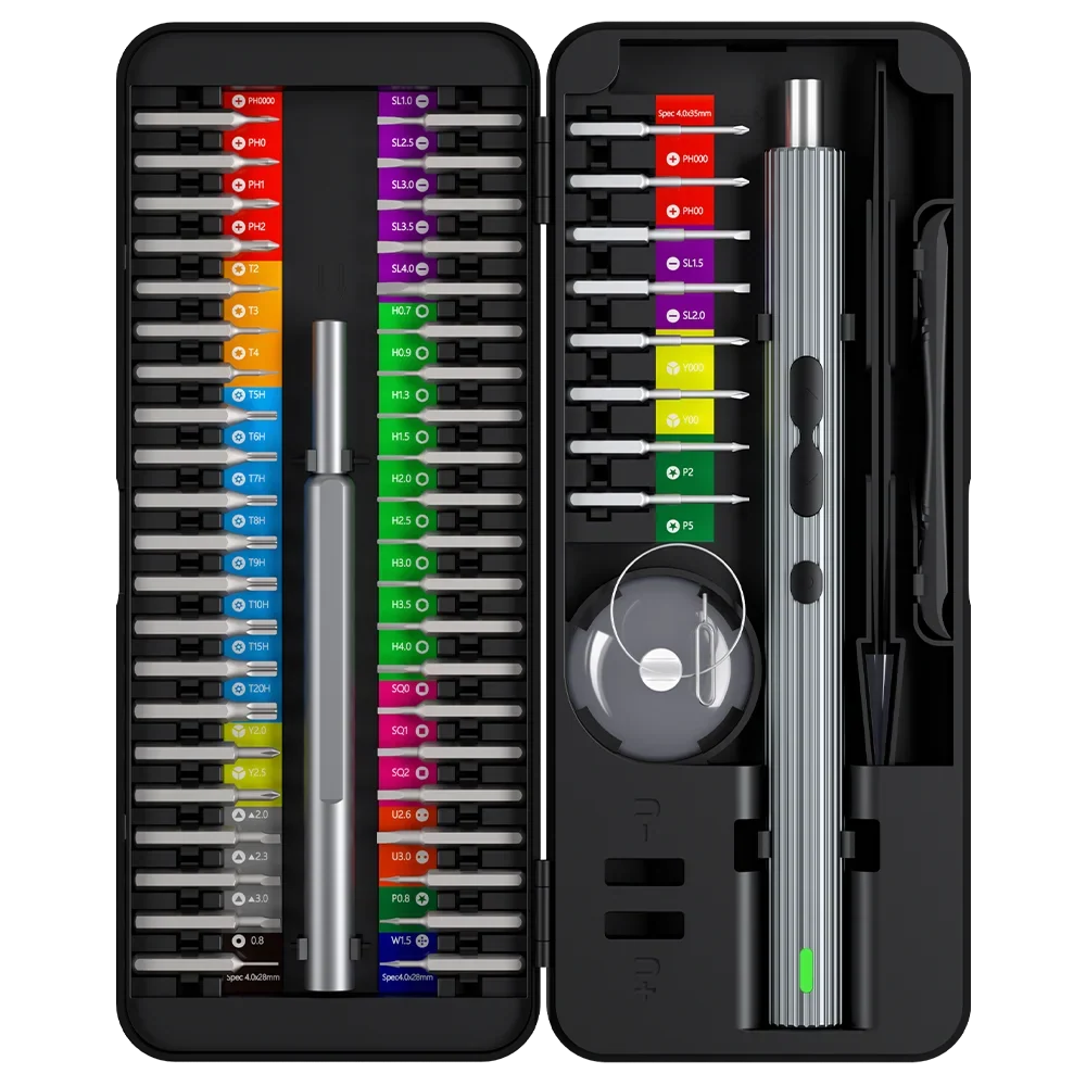62/6 in 1 Electric Screwdriver Set Precision Handle Portable Power Tool Kits Wireless Cordless Small Bits for Phone Watch Repair