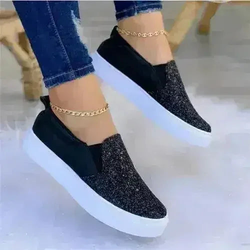 Moccasins Crystal Flat Female Loafers Shoes Gold/Black/Rose Gold