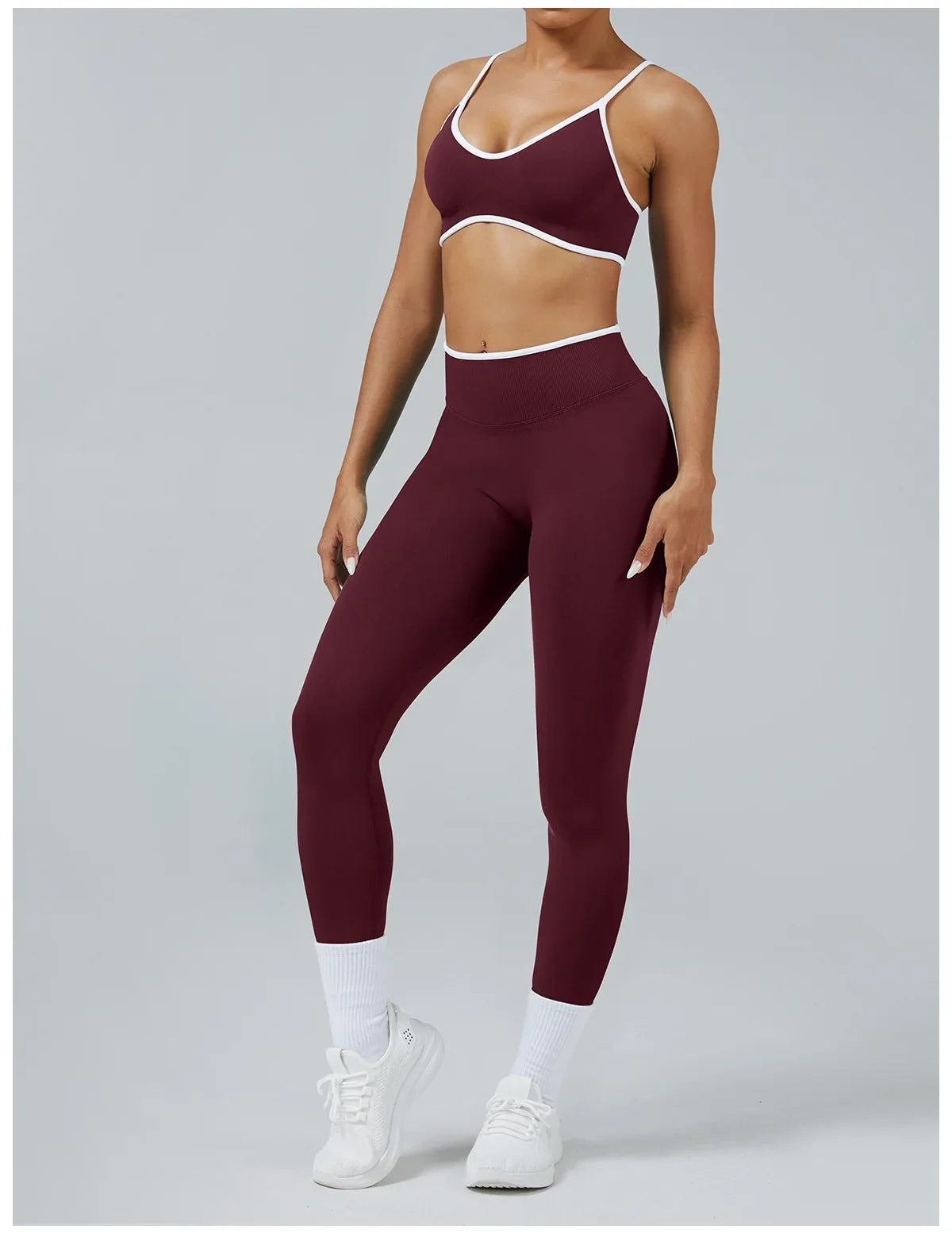 Sculpting Color Block Yoga Set with Tummy Control Shorts