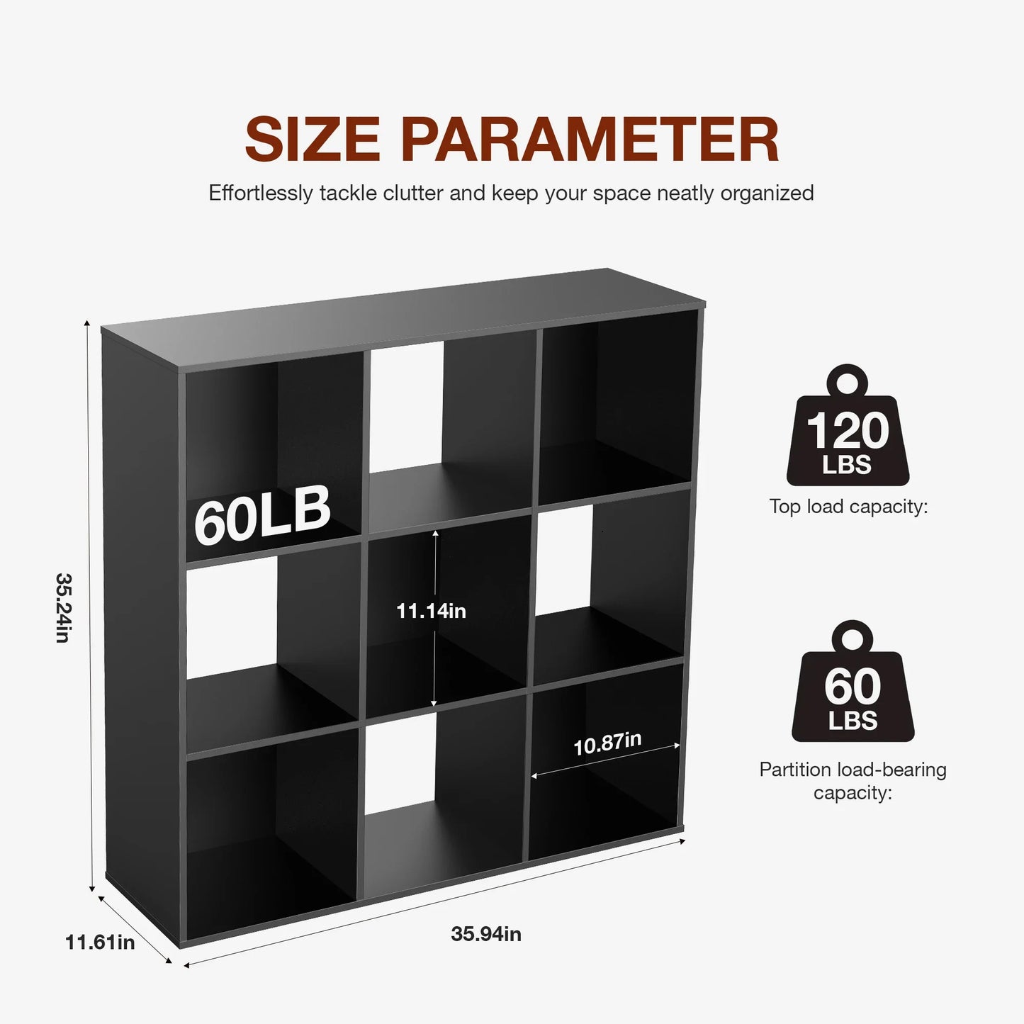 JHK 9 Cube Storage Organizer Bookcase