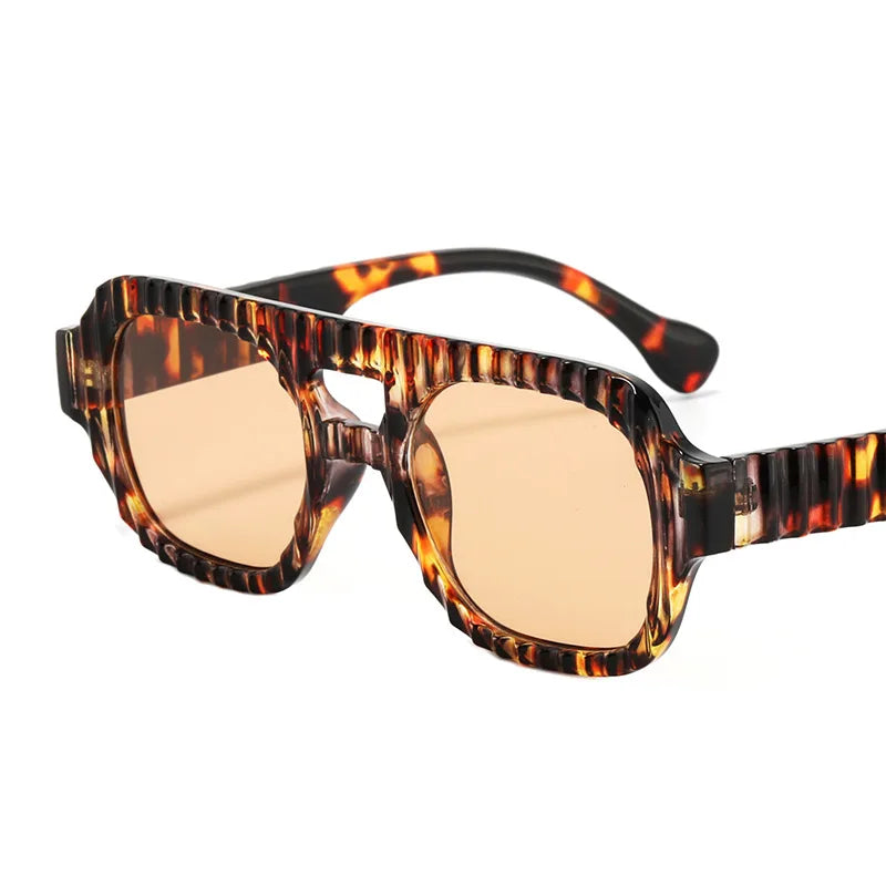 New Retro Double Beam Square Women Sunglasses Gradient Shades Design Men High Quality Sun Glasses UV400