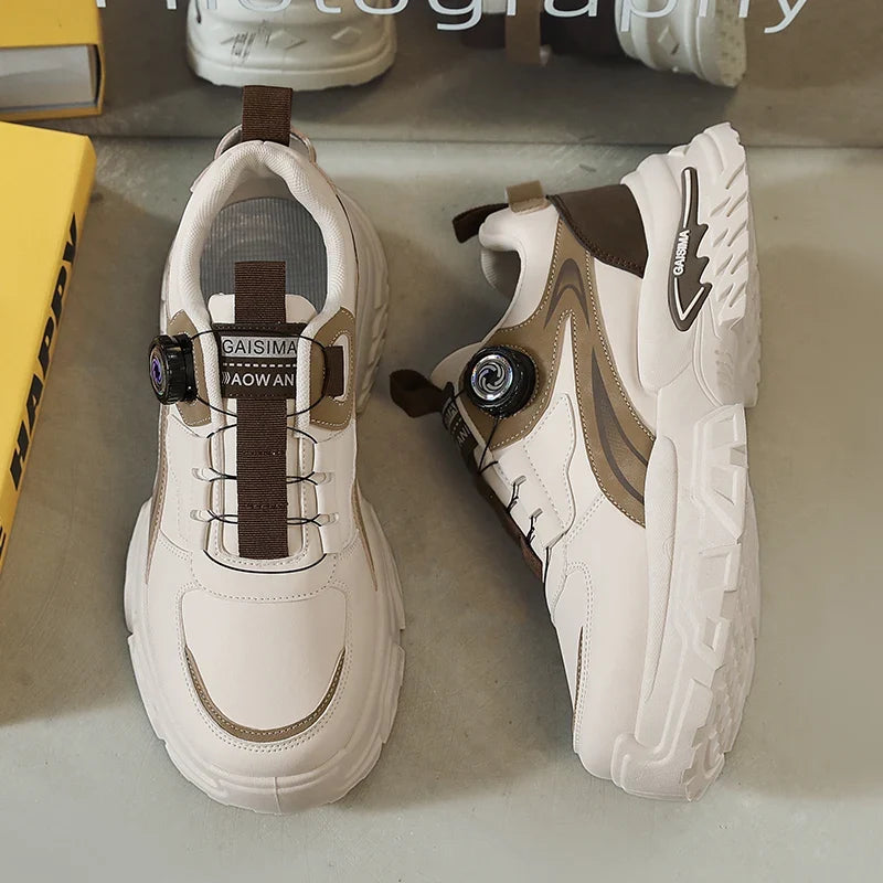 2025 Autumn New Men's Versatile High-Top Trendy Thick-Soled Running Shoes Breathable Casual Trendy Shoes