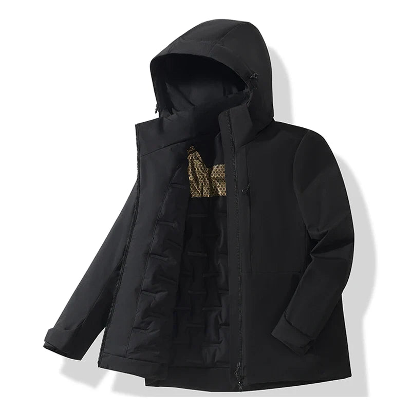 JNLN Unisex Waterproof Fleece Jackets Winter Windproof Thermal Windbreaker Men Women Hiking Camping Skiing Climbing Raincoat