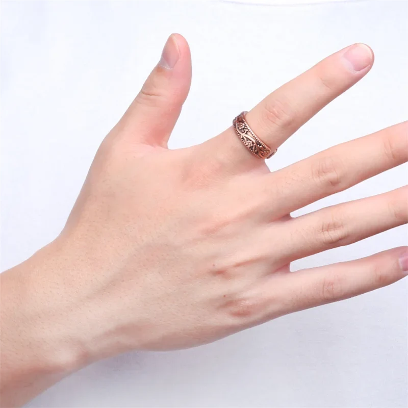 Trendy Punk Magnetic Therapy Pure Copper Rings for Women Men Anti Snoring Ring Power Slimming Health Care Jewelry