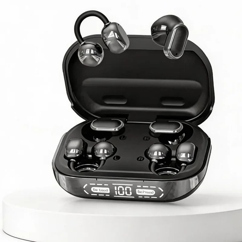 2026 New Bluetooth 6.0 Ear-Clip Headphones 4 Earbuds In-Ear & Open Ear Design 2.6g Ultra-Light Audífonos with AI Noise Reduction