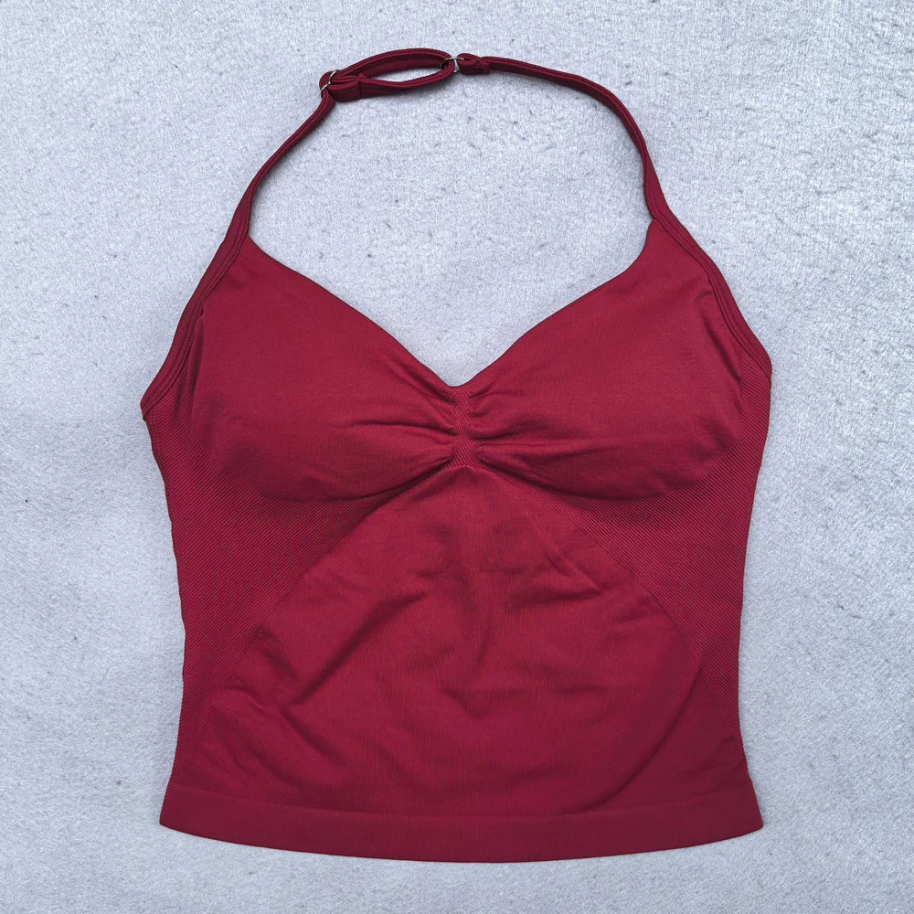 Adjustable Open Back Yoga Top Moisture Wicking Gym Tank