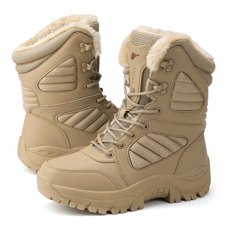 Men's Winter Snow Boots Warm and Non Slip Hiking Shoes New Men's Outdoor Hiking and Fishing Sports Shoes with Fleece Men's Boots