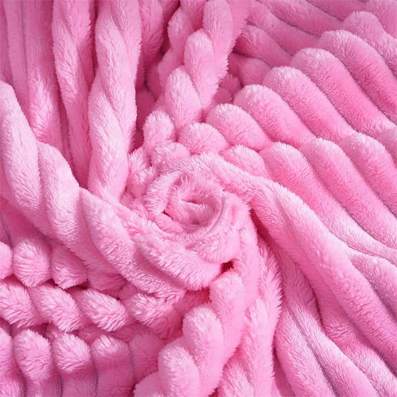 Soft Adult Cover Coral Fleece Blanket On The Sofa Thickened Winter Bed Blanket Warm Stitch Fluffy Bedspread Plaid Sofa Bedroom