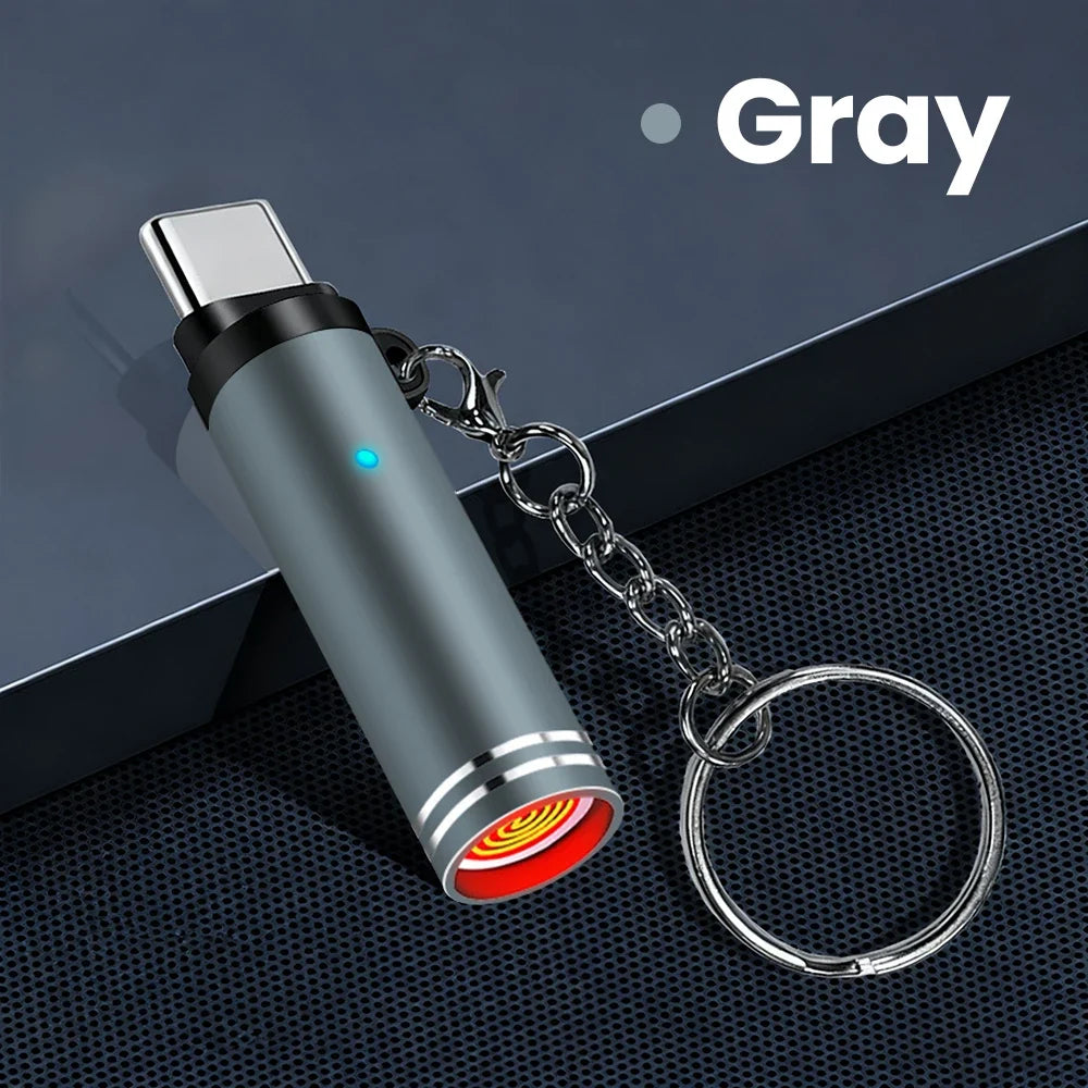 Mini Type C Mobile Phone Cigarette Lighter Air Blowing Cigarette Lighter Outdoor Safety USB C Lighter Adapter For iPhone 17 Pro
