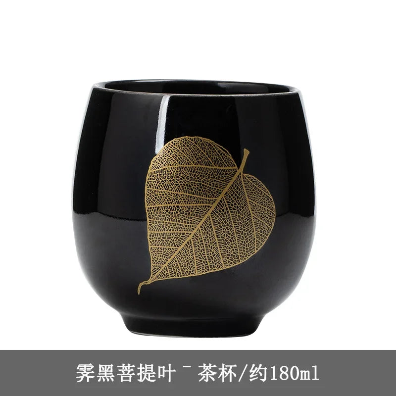 Ceramic Teacup, Jilan, Japanese-style Simple Master Cup, Large Black Glaze, Household Kung Fu Tea Set, Single Cup, Tea Cup