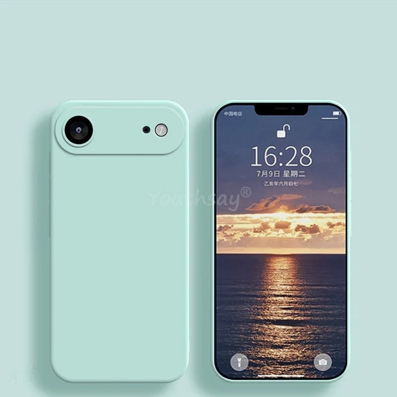 iPhone 17 Case Liquid Silicone Plain Case For iPhone Air Cover TPU Anti-drop Phone Protector For iPhone 17 Pro Max Case