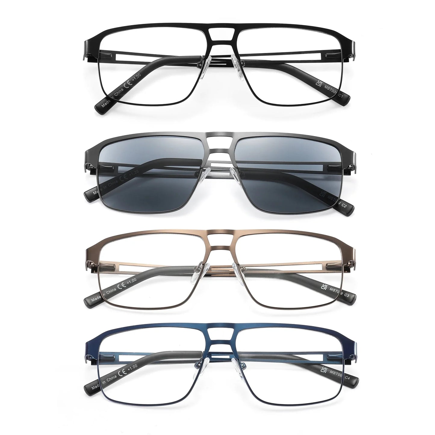 Blue light Reading Glasses for Men Metal Frame Readers Computer Eyeglass fit read Magnifier Presbyopia Lens Eyewear +0.75~3.0