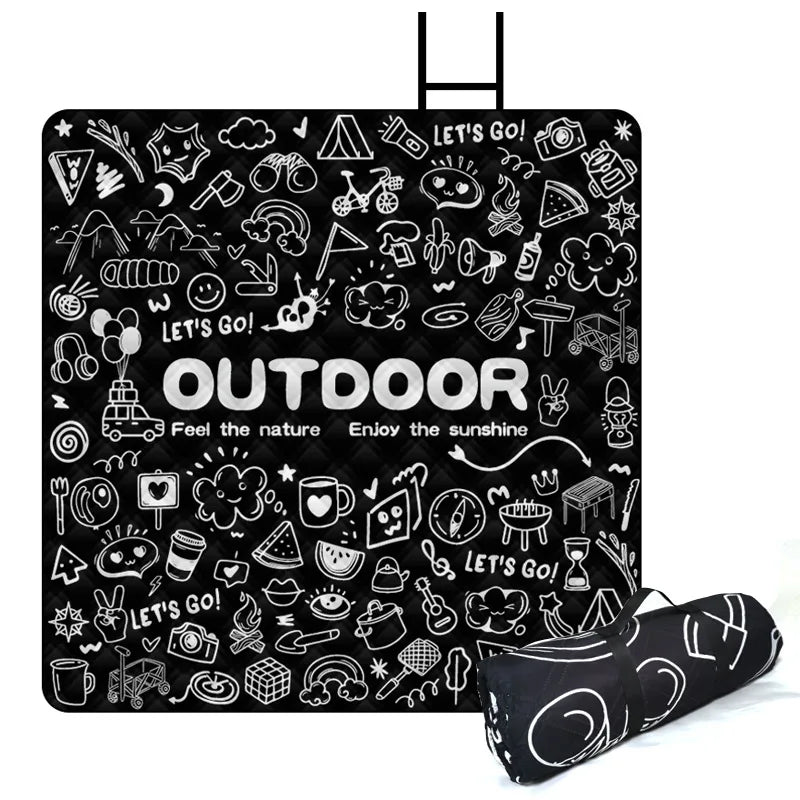 Camping Portables Picnic Mat Lawn Mat Thickened Moisture-Proof Outdoor Camping Mat Aluminum Film Base Machine Washable