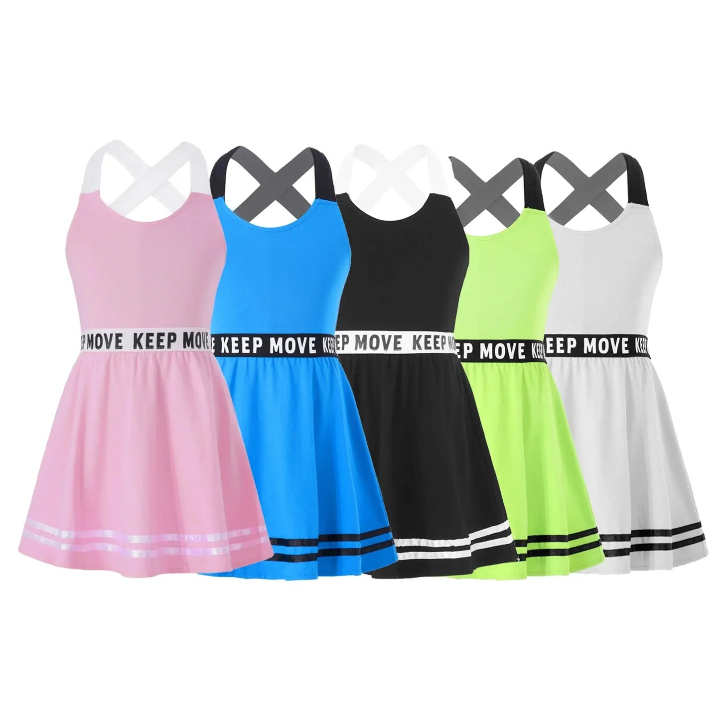 Girls' A-Line Tennis Dress with Criss Cross Straps