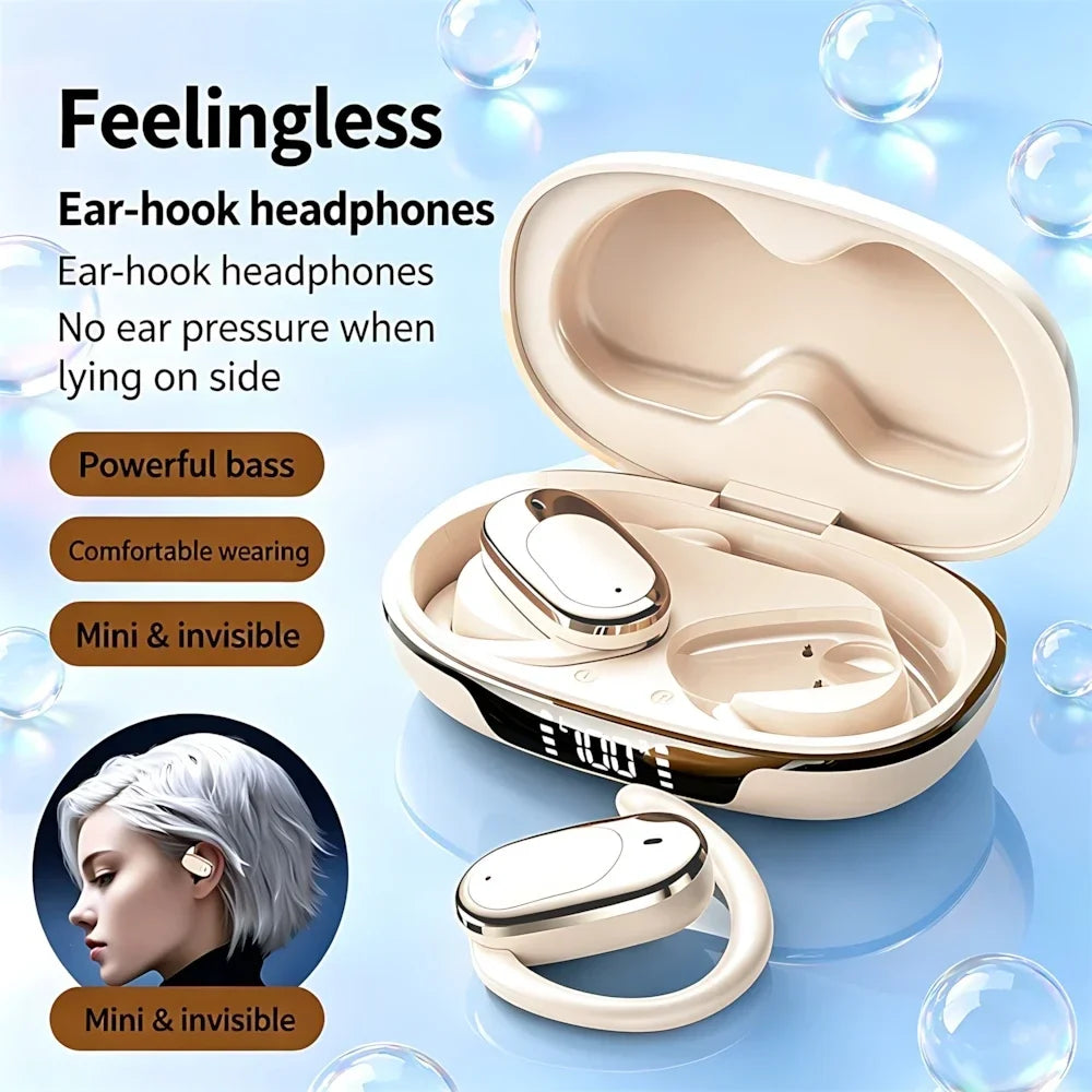 True Wireless Bluetooth Headsets ENC Noise Reduction Hanging Ear Long Battery Life 9D Stereo LED Digital Display Touch Earphones