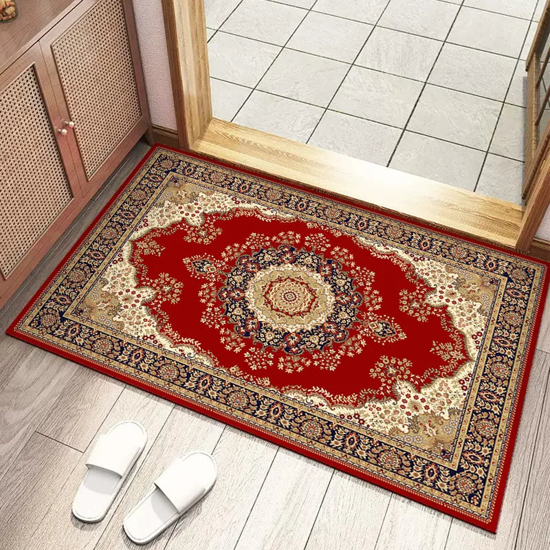 Vintage Style Small Carpet Bohemian Ethnic Style Living Room Bedroom Bathroom Kitchen Anti Slip Entrance Door Mat Home Rug