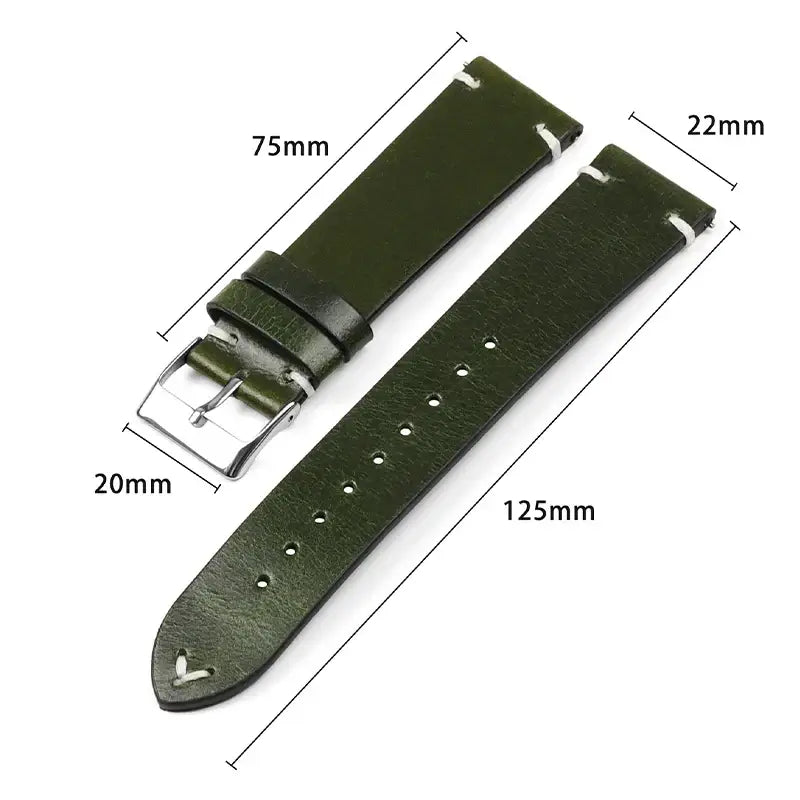 Amazfit Balance, GTR, GTS & Bip Waxed Leather Band, Accent Stitches