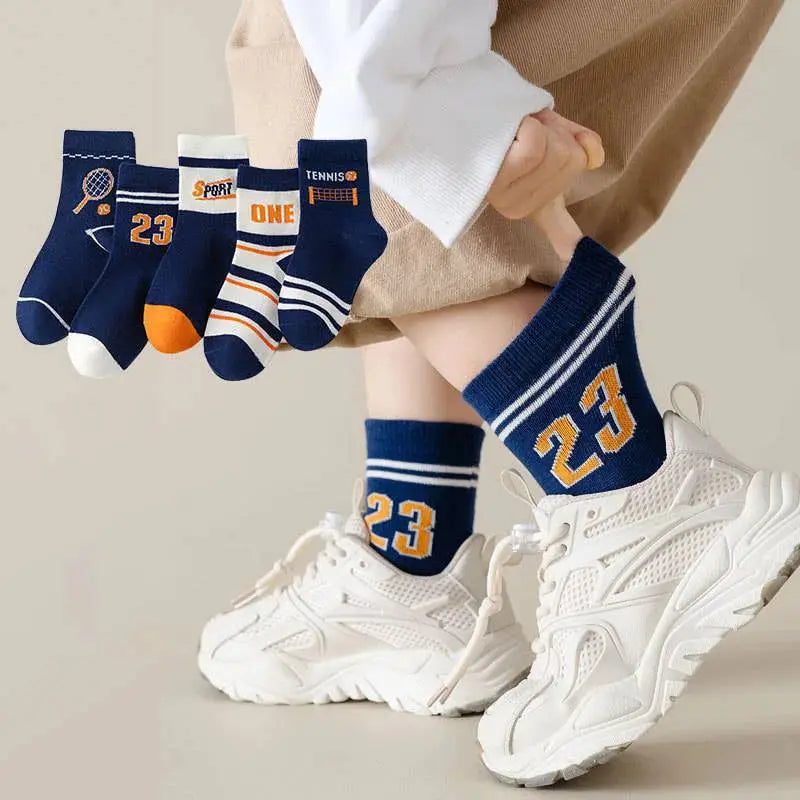 Classic Boys Tennis Crew Socks  Soft Cotto